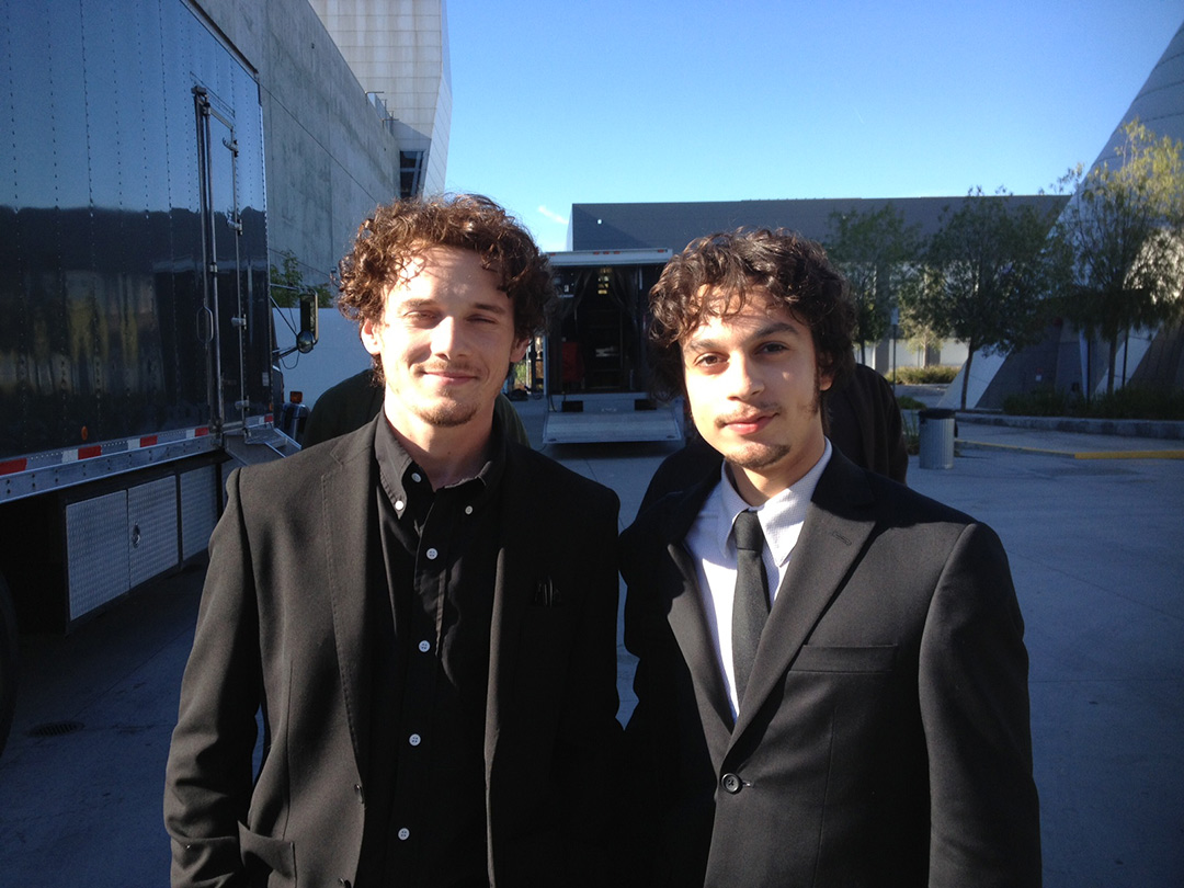  Anton Yelchin & Etienne Gara during the shooting of Brothers 