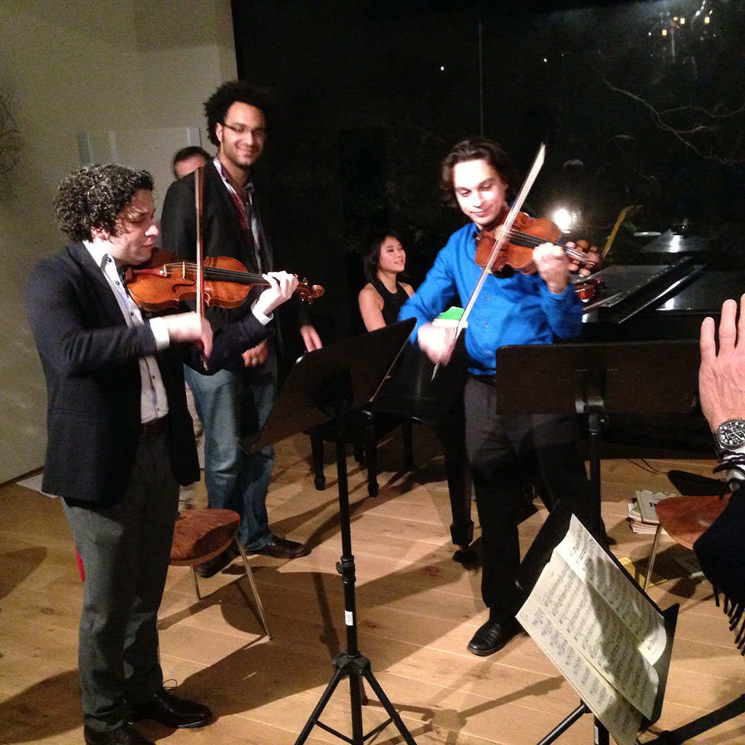  Gustavo Dudamel, Etienne Gara, Juan-Miguel Hernandez and Yuja Wang 